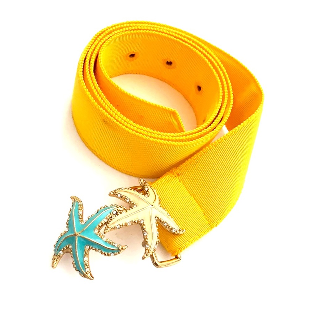J. Crew Enamel on Gold-Tone Starfish Buckle Belt